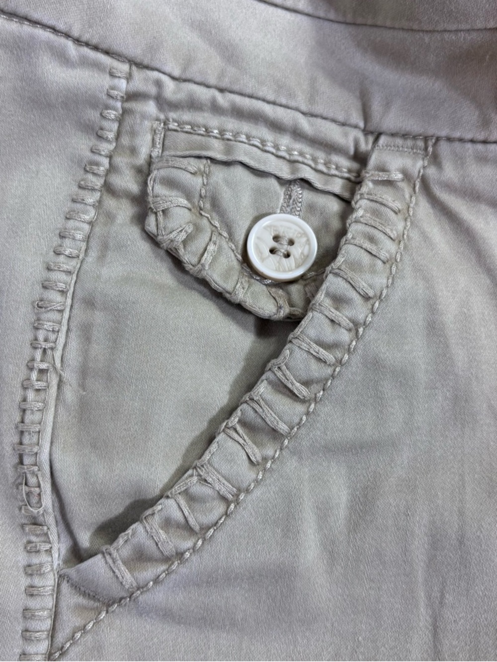 BKE Serena Curvy Fit Khaki Wide Leg Pants 31 Mid Rise Y2K Utility Casual Stretch - Picture 8 of 14